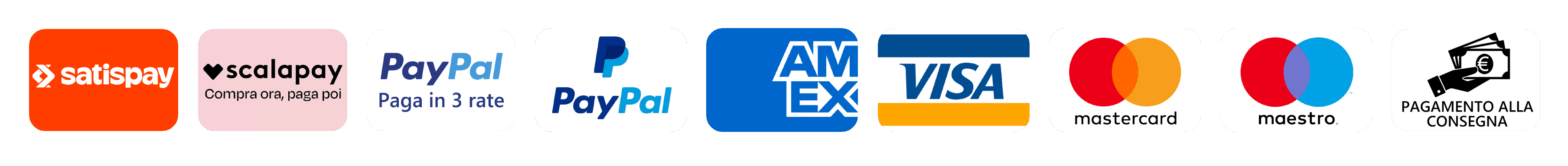 Metodi di pagamento accettati